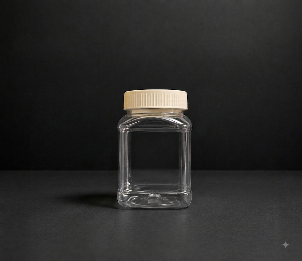 200 ML Square PET Jar 53 mm cap 224 pcs