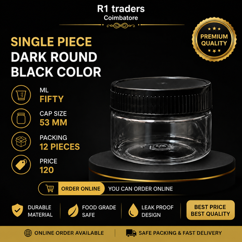 50 ML PET Jar 53 mm cap 12 pcs
